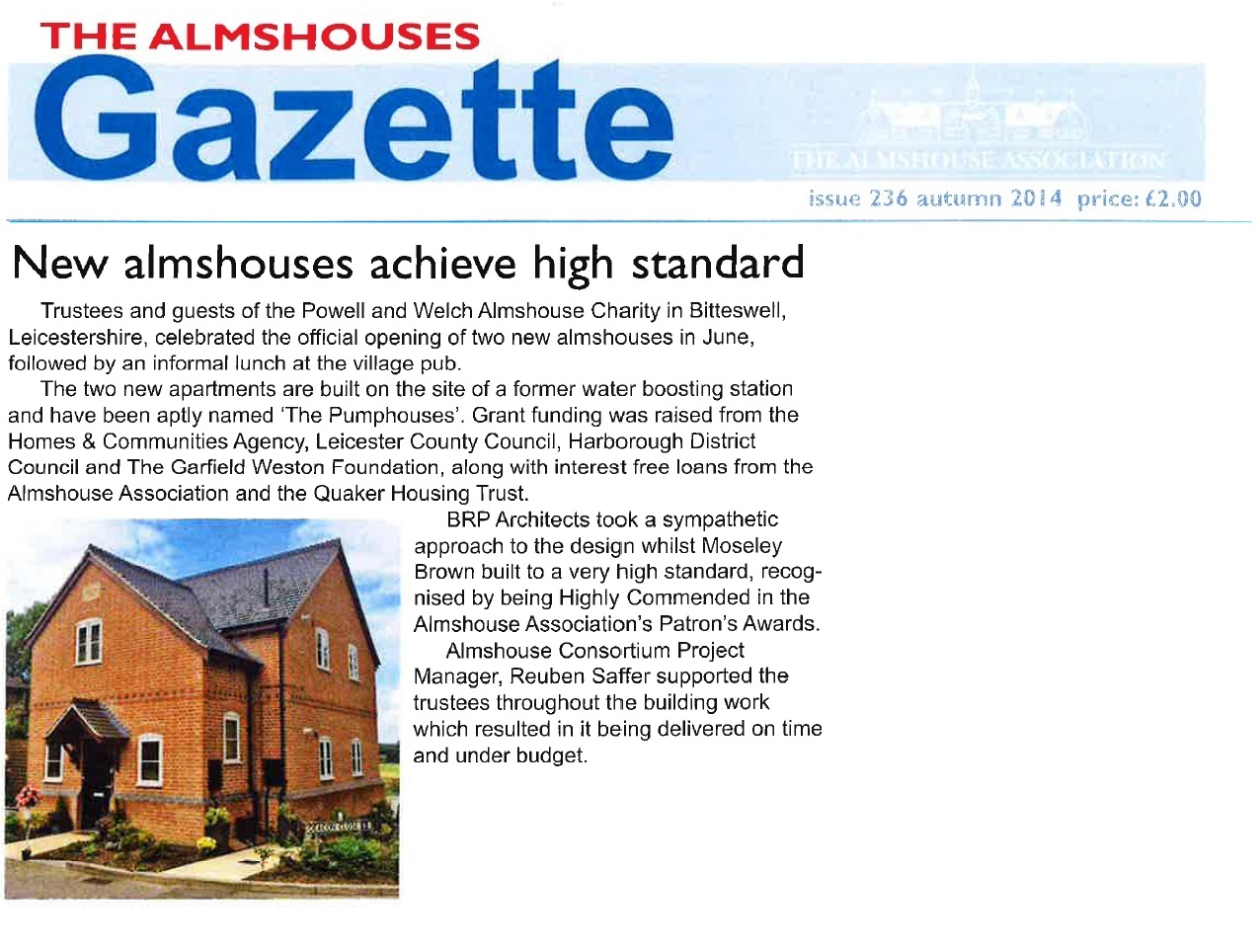 Almshouse Gazette Issue 236 P&W